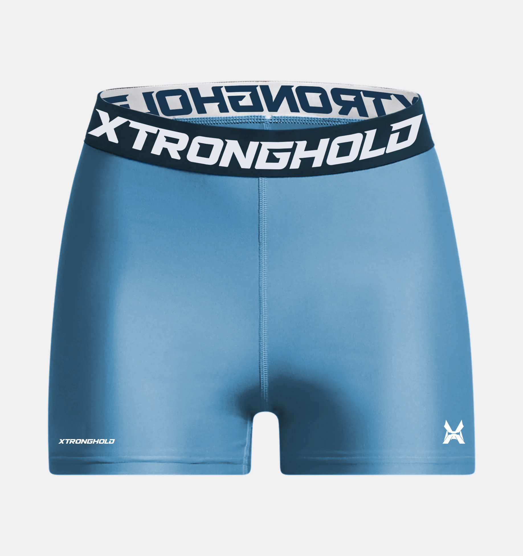XTRD Women's 2inches Performance Compression Shorts Moonstone Blue 2" Women's Compression Shorts - Image 4