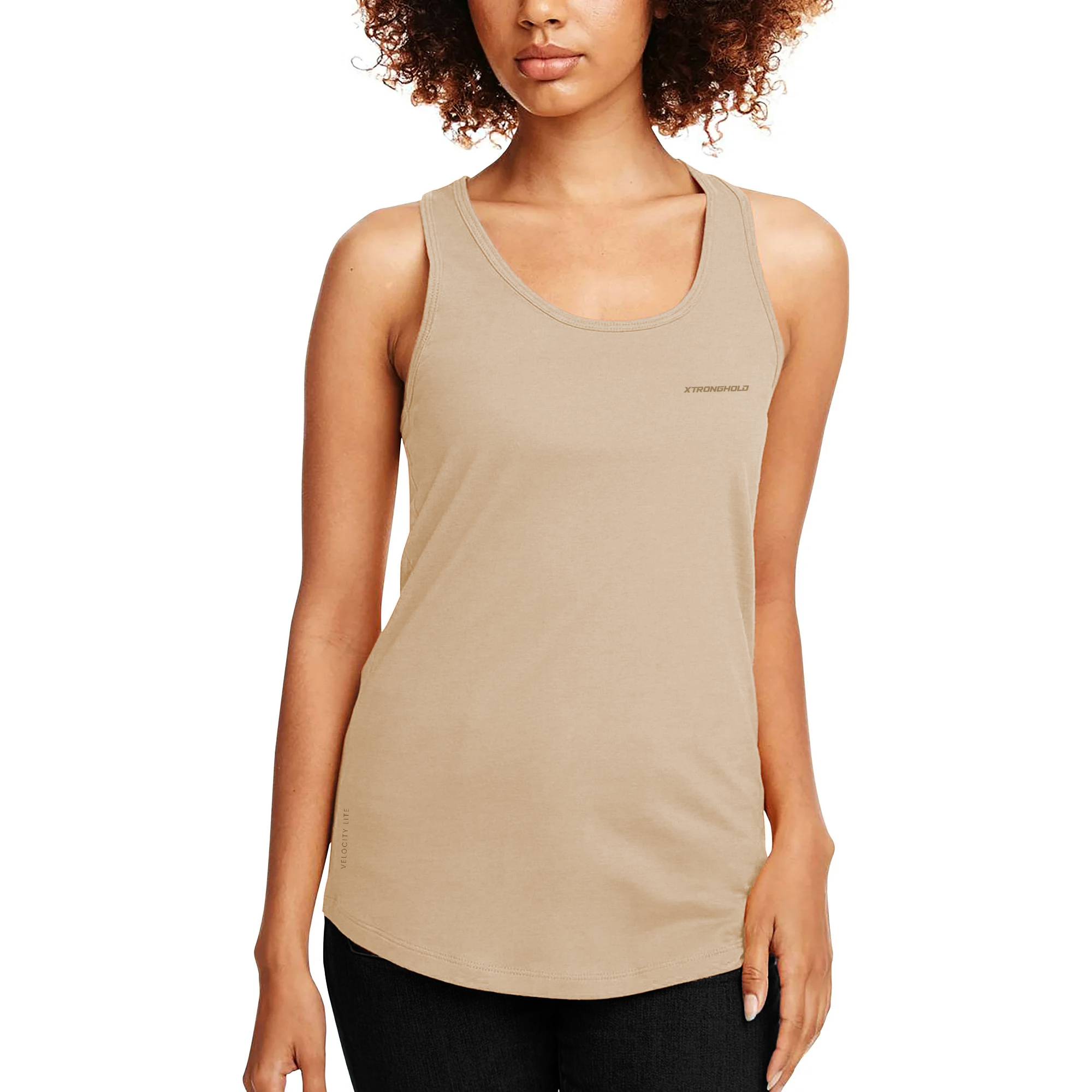 XTRD Woman's Velocity Lite Racer Tank Top Pure Ivory 01 Velocity Lite Racerback Women's Tank Top - Image 6