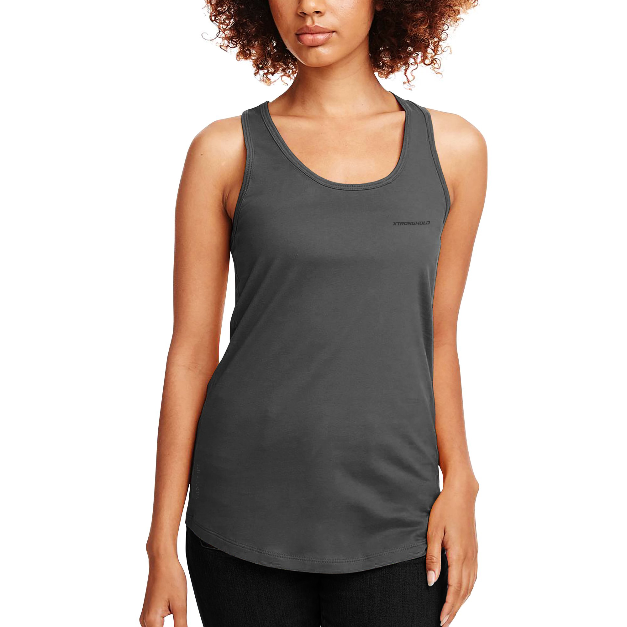 XTRD Woman's Velocity Lite Racer Tank Top Steel Gray 01 Velocity Lite Racerback Women's Tank Top - Image 17