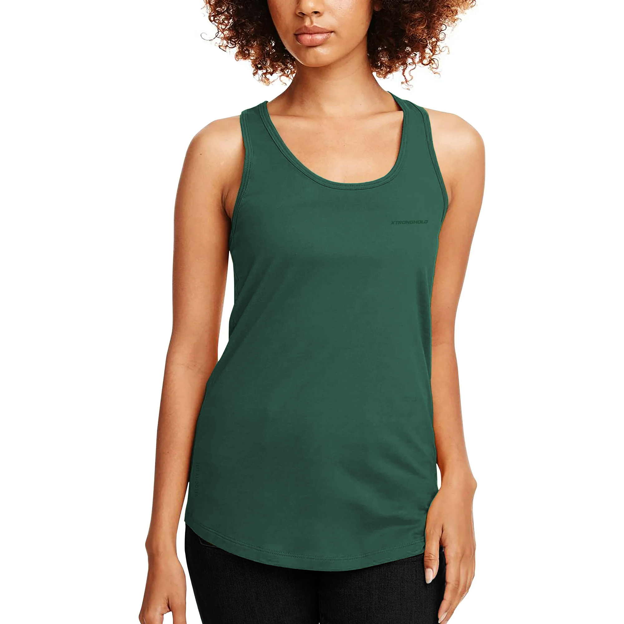 XTRD Woman's Velocity Lite Racer Tank Top Vivid Green 01 Velocity Lite Racerback Women's Tank Top - Image 1