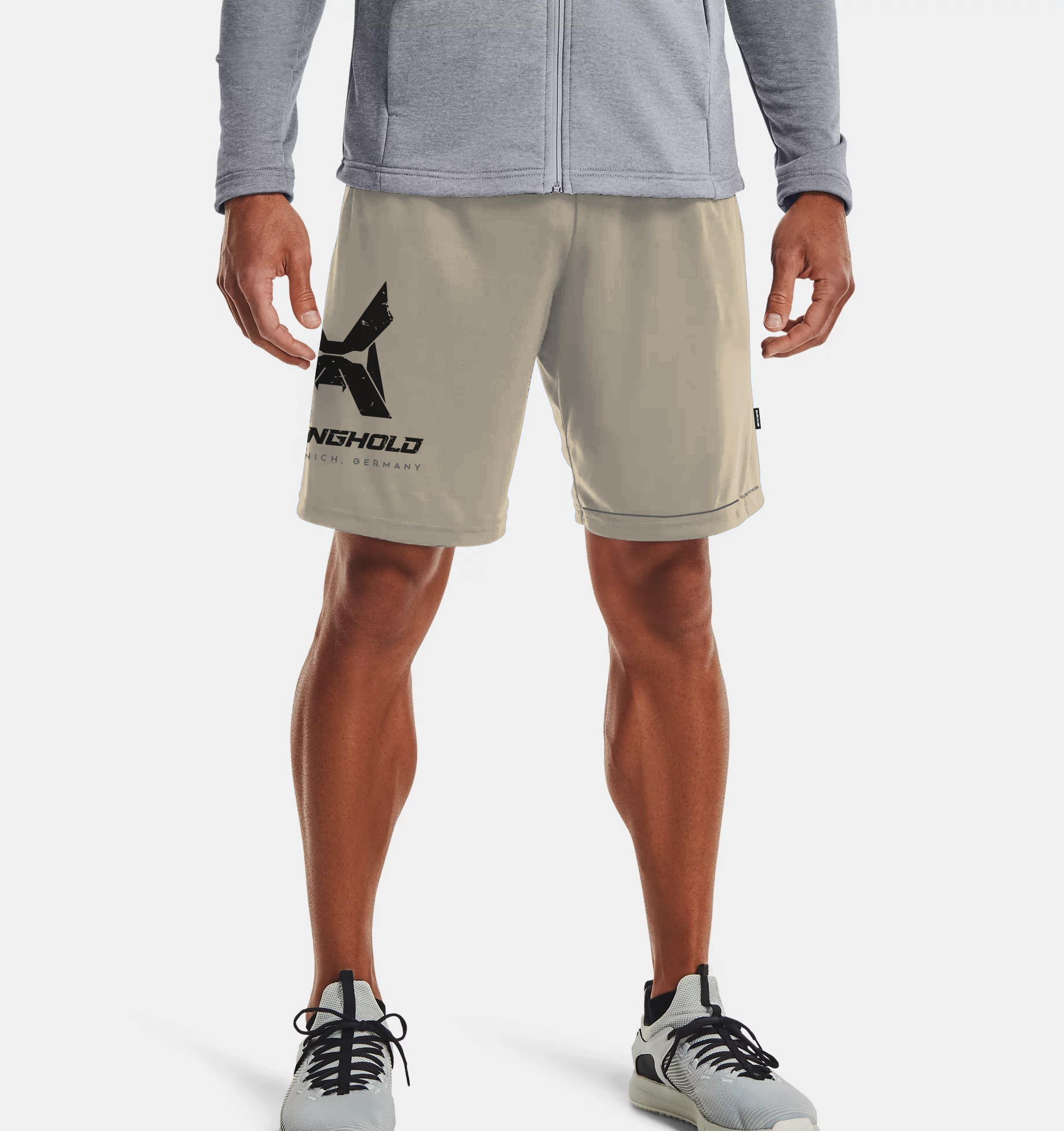 XTRD Mens Survivor Ciruit Training Shorts 1.0 Beige 01 Men's Survivor Cotton Blend Training Shorts 1.0 - Image 2
